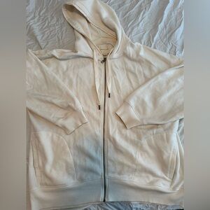 American Eagle Off-White Zip-Up Hoodie